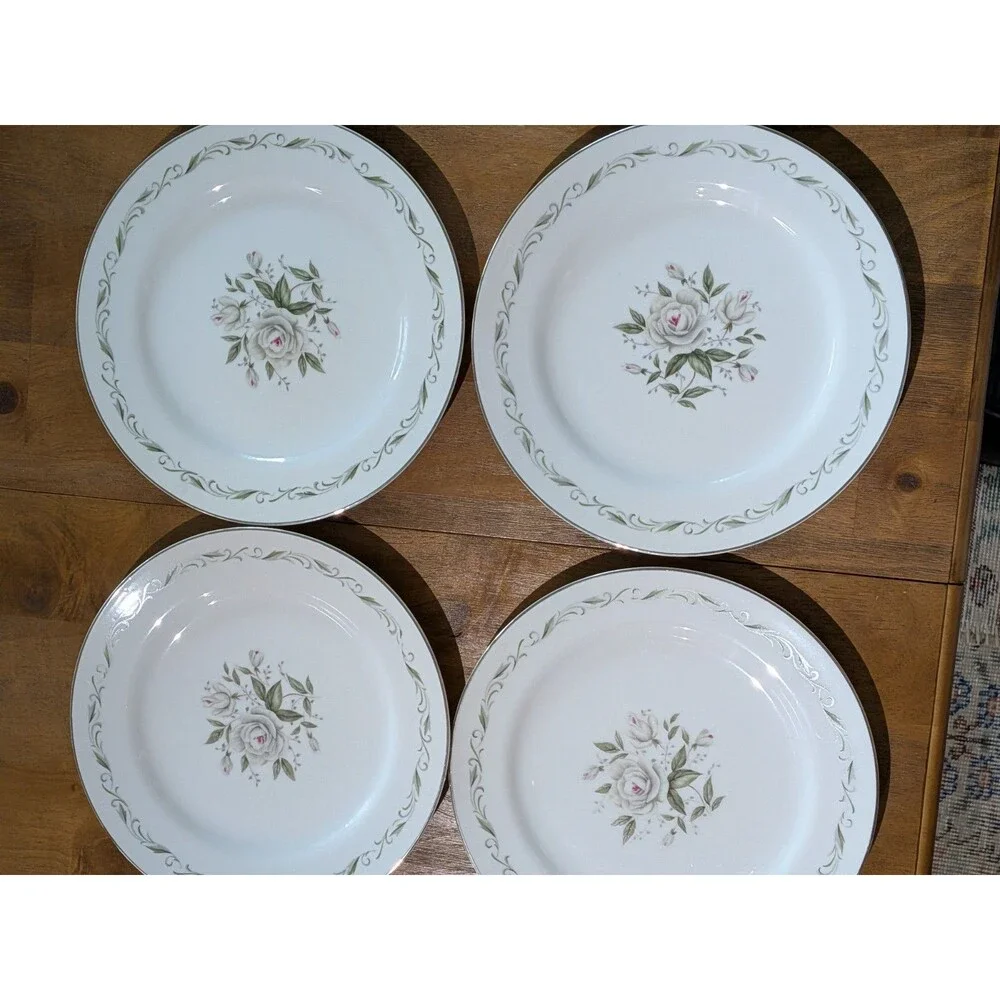 Vintage Romance Diamond China White Rose 9